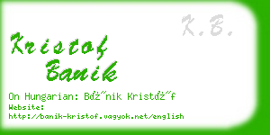 kristof banik business card